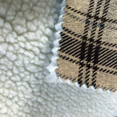 Hot Sale Printed Suede With Sherpa Fur
